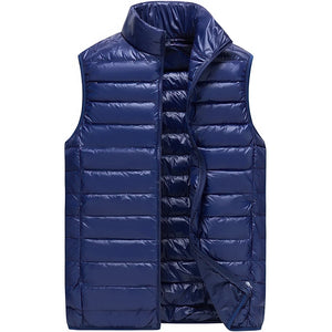Doudoune sans manche bleu homme, bleu marine, nylon satine