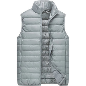 Doudoune sans manche bleu homme, gris, nylon satine