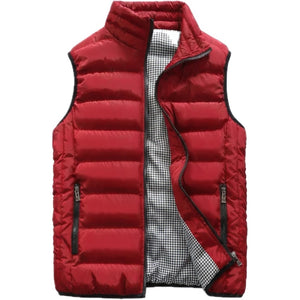 Doudoune sans manche bordeaux homme, rouge, doublure a damier
