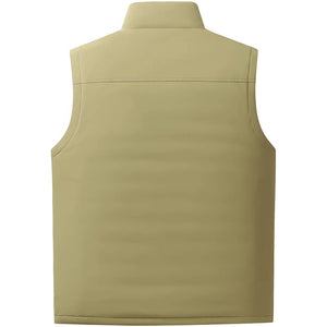 Doudoune sans manche chasse homme beige, vue de dos
