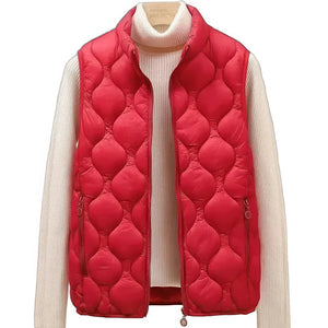 Doudoune sans Manche Courte Femme, coloris rouge