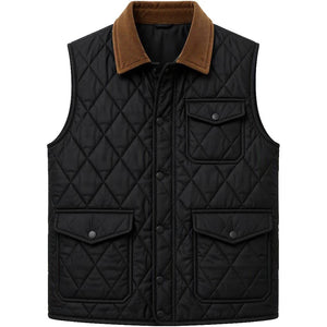 Doudoune sans manche equitation homme noir, vue de face