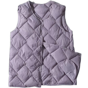 Doudoune sans Manche Femme Grande Taille, coloris lavande