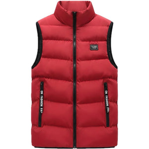 Doudoune sans manche gris homme coloris rouge, vue de face