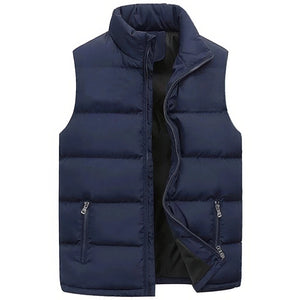 Doudoune sans Manche Homme, coloris bleu marine, vue de face sur fond blanc