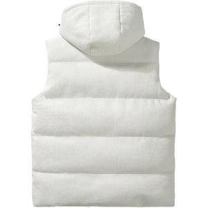 Doudoune sans manche homme camel coloris blanc, vue de dos