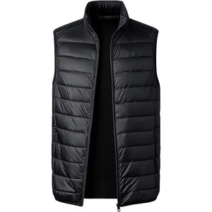 Doudoune sans Manche Homme Sport, coloris noir, vue de face sur fond blanc