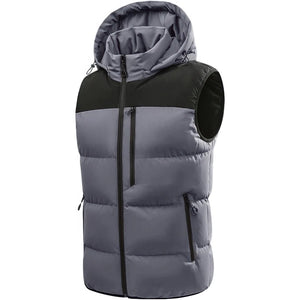 Doudoune sans manche kaki homme coloris gris, vue de face