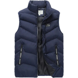 Doudoune sans Manche Matelassée Homme, coloris bleu marine, vue de face sur fond blanc