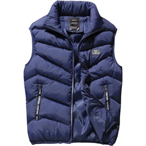 Doudoune sans Manche Moutarde Homme, coloris bleu marine, vue de face sur fond blanc