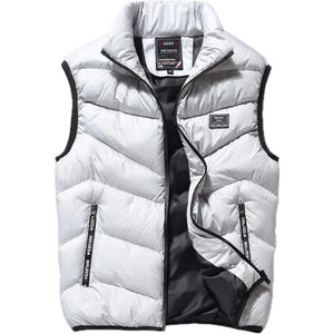 Doudoune sans Manche Moutarde Homme, coloris gris, vue de face sur fond blanc