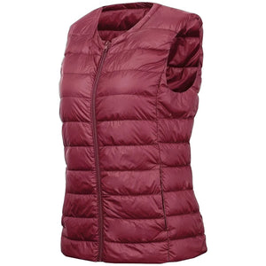 Doudoune sans Manche Oversize, coloris bordeaux