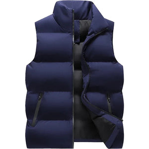 Doudoune sans Manche Slim Homme, coloris bleu marine, vue de face sur fond blanc