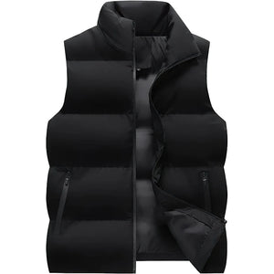 Doudoune sans Manche Slim Homme, coloris noir, vue de face sur fond blanc