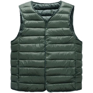 Doudoune sans manche ultra light homme vert, vue de face