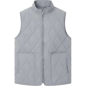 Gilet doudoune sans manche homme, gris clair, matelasse en losanges
