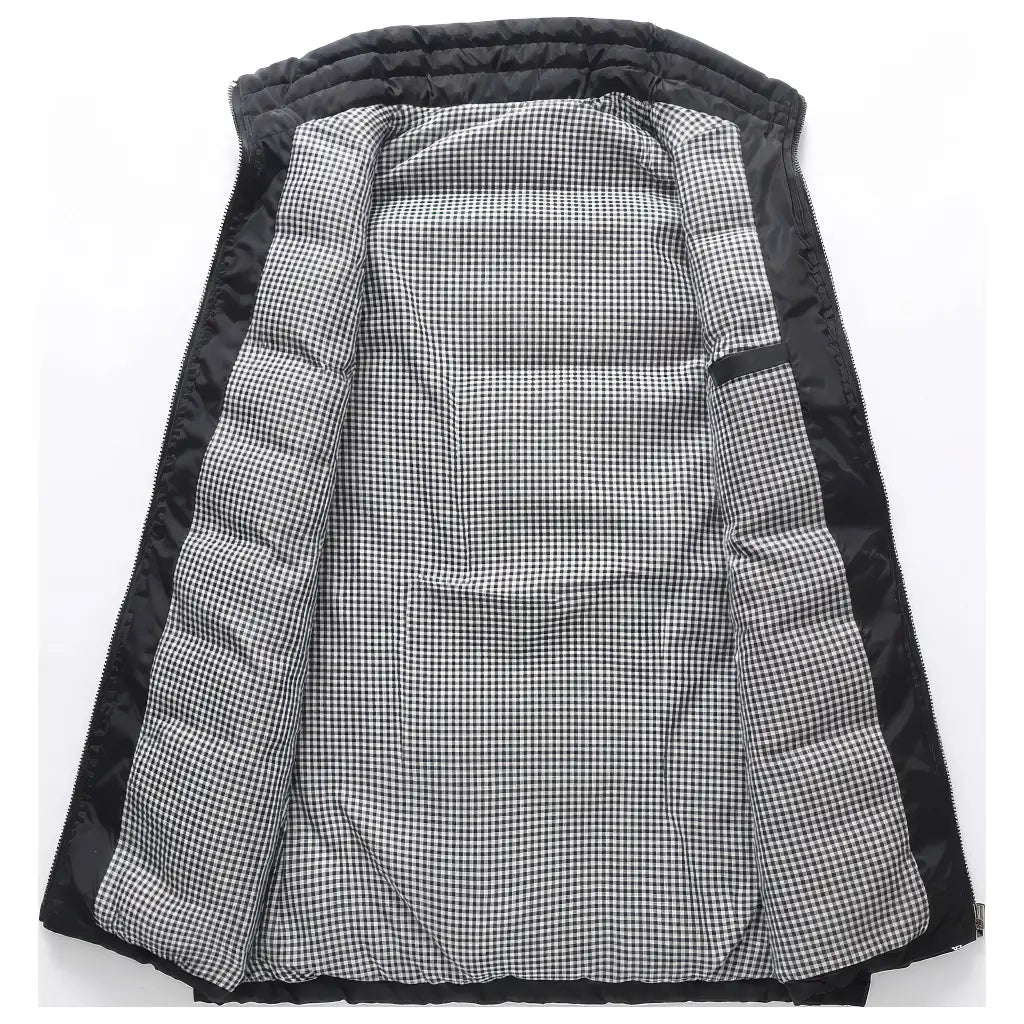 Doudoune de travail sans manche homme, doublure pied de poule a plat, noir