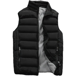 Doudoune de travail sans manche homme, noir, doublure pied de poule