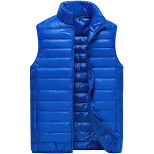 Doudoune sans manche bleu homme, bleu vif, nylon satine