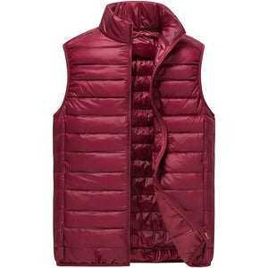 Doudoune sans manche bleu homme, rouge, nylon satine