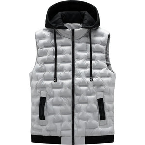 Doudoune sans manche bleu roi homme, blanc casse, matelasse en briques
