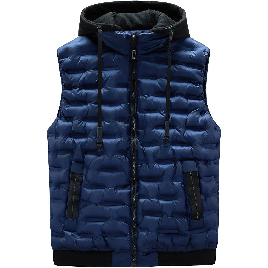 Doudoune sans manche bleu roi homme, bleu roi, matelasse en briques