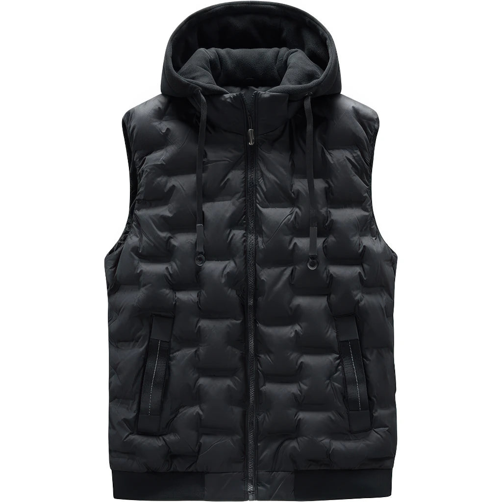 Doudoune sans manche bleu roi homme, noir, matelasse en briques