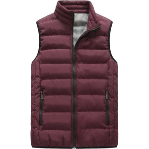 Doudoune sans manche bordeaux homme, bordeaux, doublure a damier