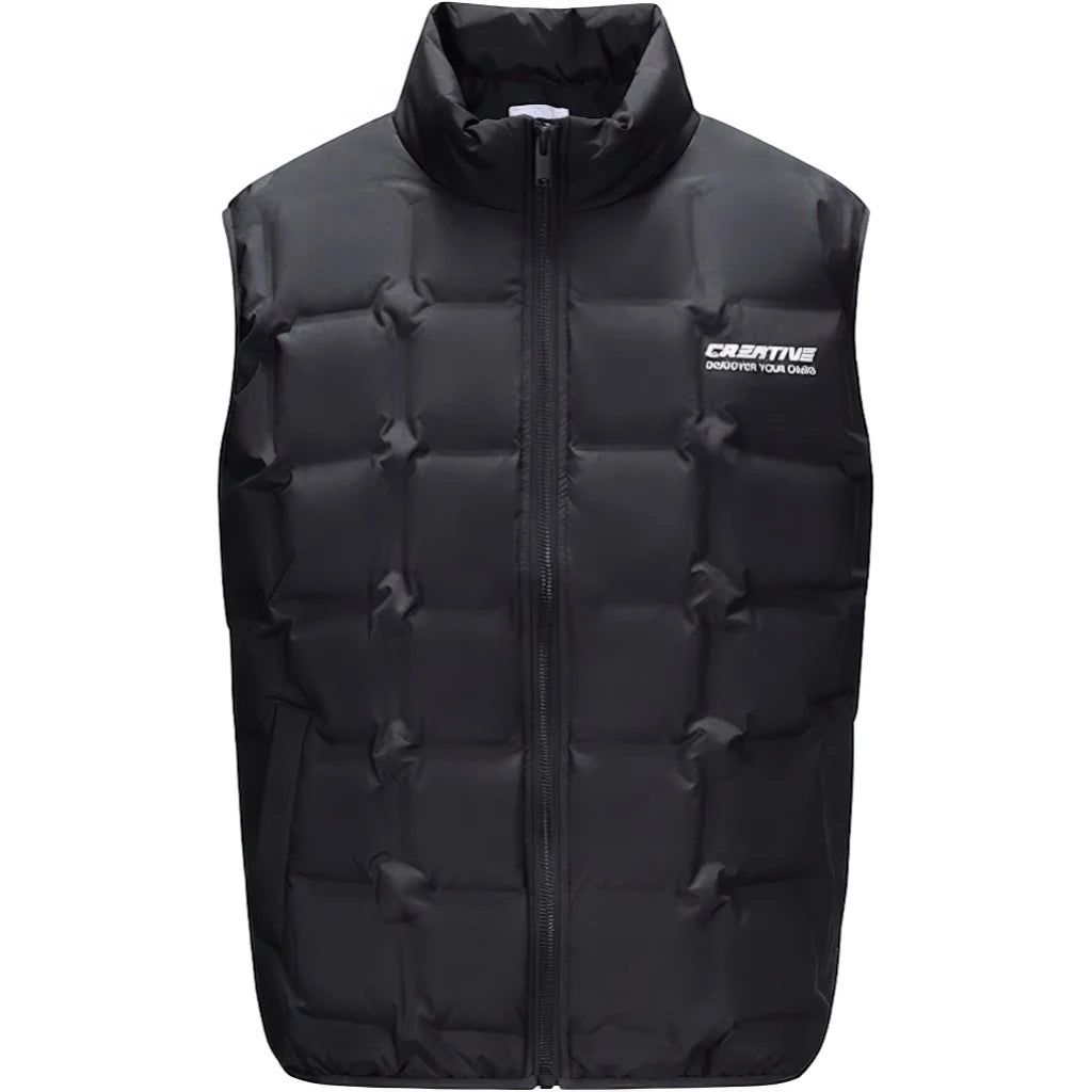 Doudoune sans Manche Chic Homme, coloris noir, vue de face sur fond blanc