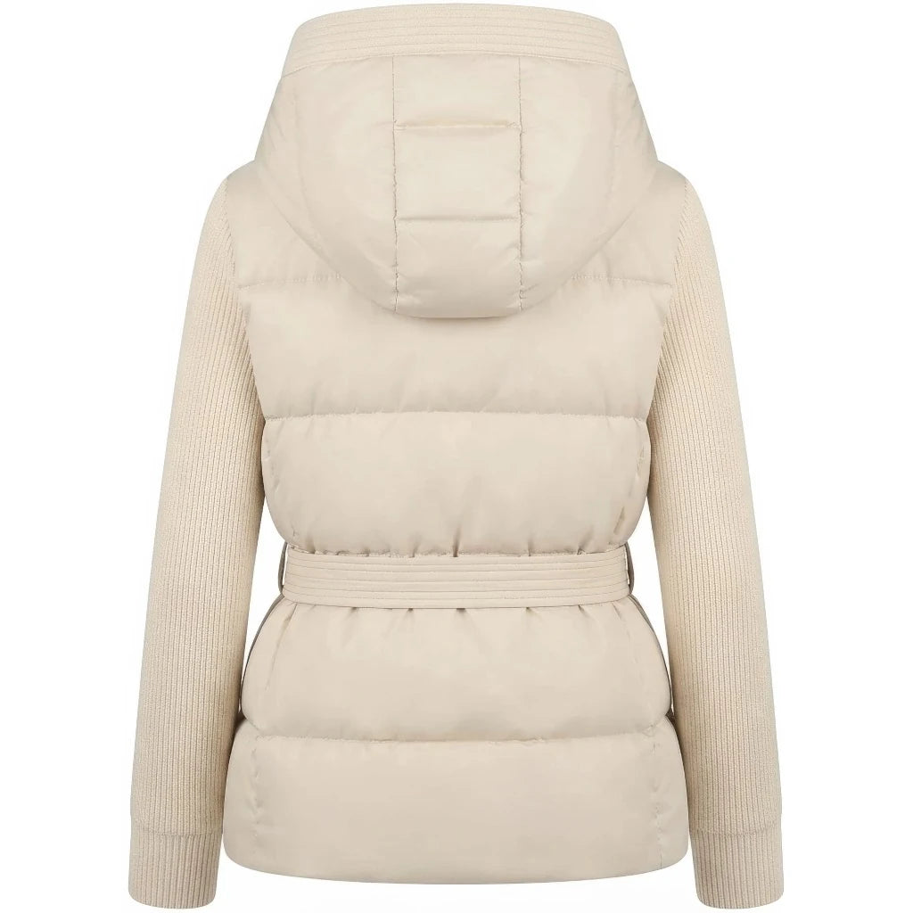Doudoune sans manche creme femme blanc creme, vue de dos