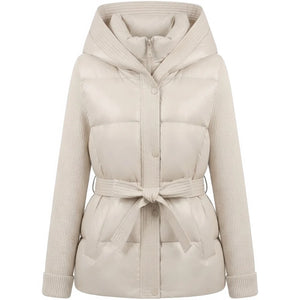 Doudoune sans manche creme femme blanc creme, vue de face