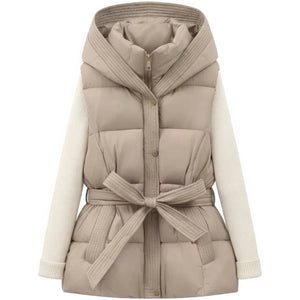 Doudoune sans manche creme femme taupe, vue de face