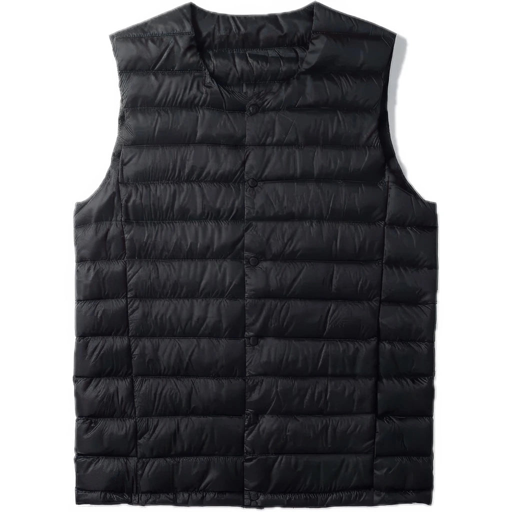 Doudoune sans manche duvet homme, noir, col convertible