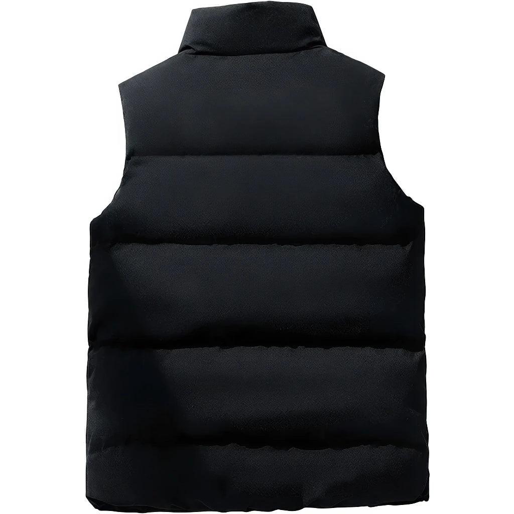 Dos de la Doudoune sans Manche Écru Homme, coloris noir