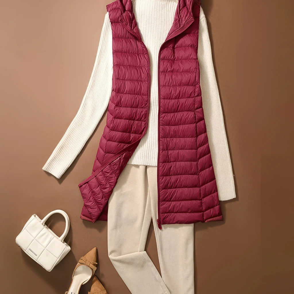 Doudoune sans Manche Femme Duvet et Plume, coloris bordeaux