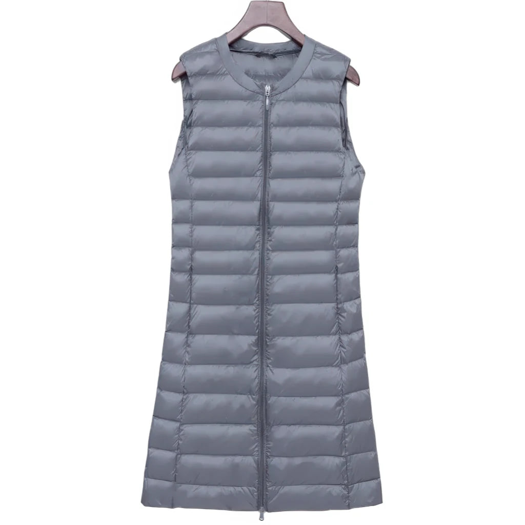 Doudoune sans Manche Femme en Duvet, coloris gris
