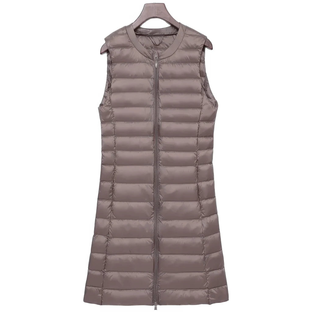 Doudoune sans Manche Femme en Duvet, coloris camel