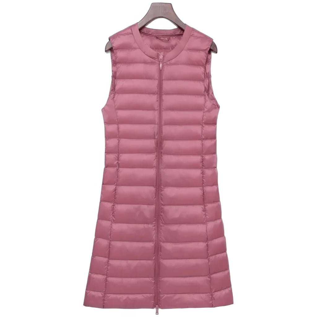 Doudoune sans Manche Femme en Duvet, coloris rose