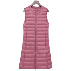 Doudoune sans Manche Femme en Duvet, coloris rose
