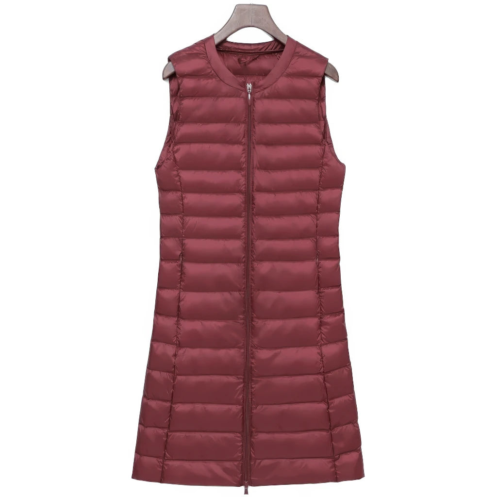 Doudoune sans Manche Femme en Duvet, coloris bordeaux