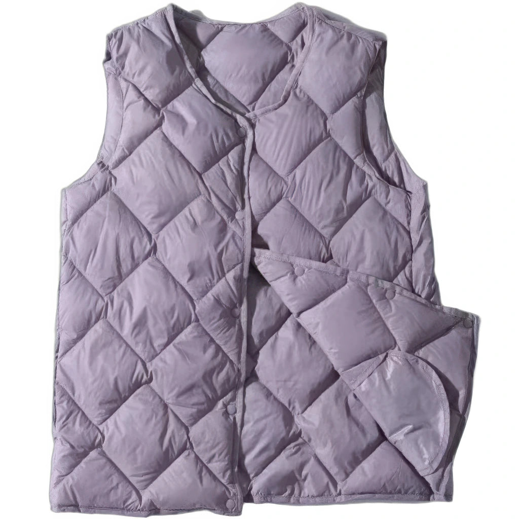 Doudoune sans Manche Femme Grande Taille, coloris lavande