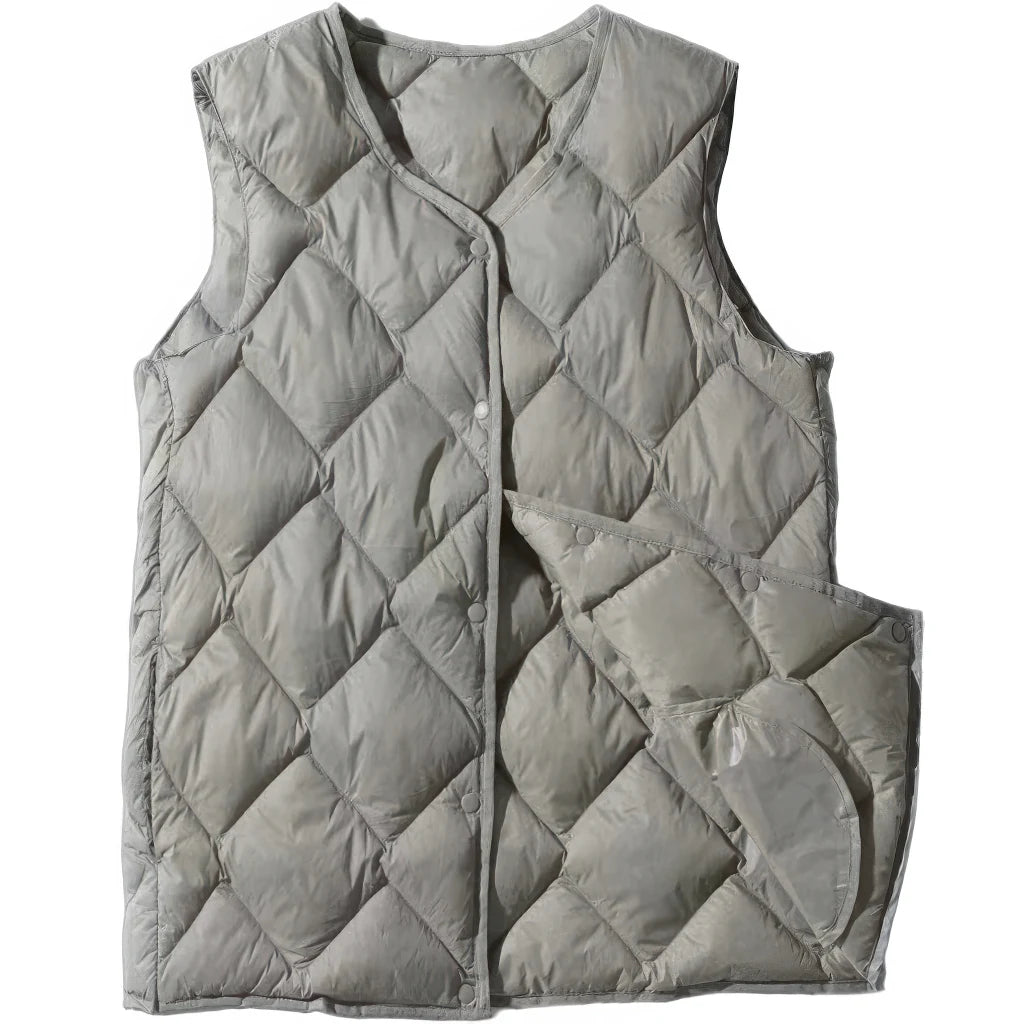 Doudoune sans Manche Femme Grande Taille, coloris gris