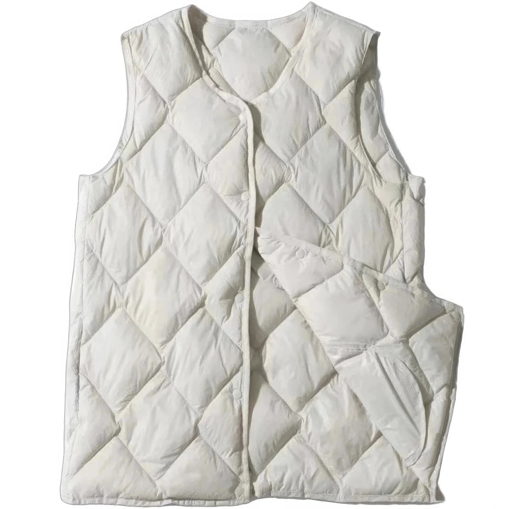 Doudoune sans Manche Femme Grande Taille, coloris beige