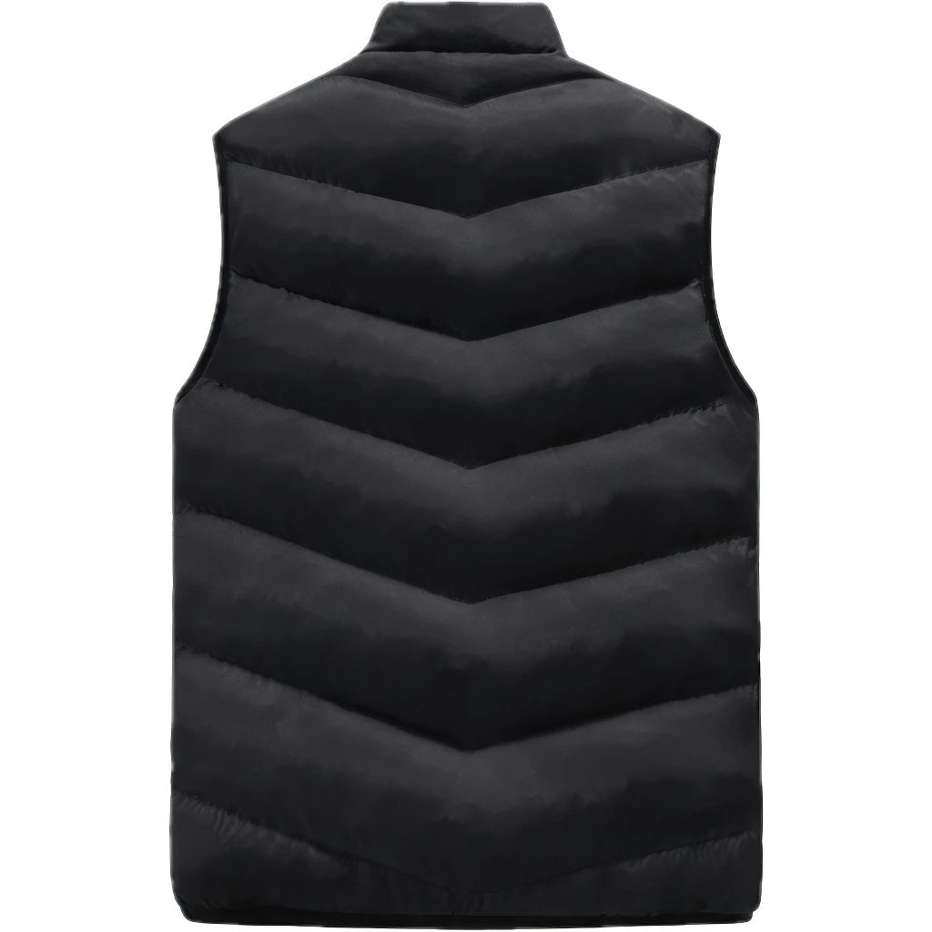 Doudoune sans manche gris homme coloris noir, vue de dos