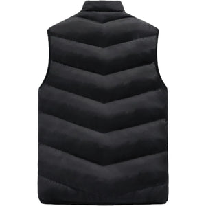 Doudoune sans manche gris homme coloris noir, vue de dos