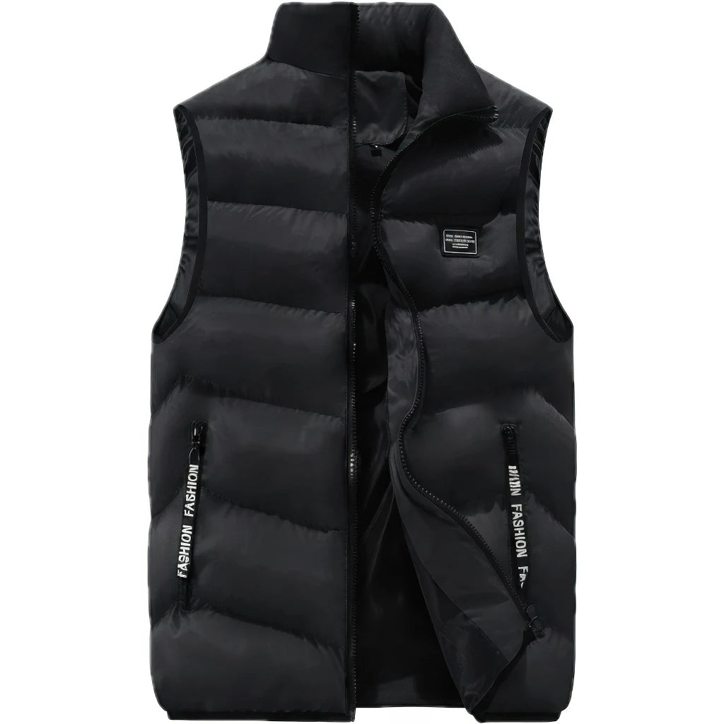Doudoune sans manche gris homme coloris noir, vue de face