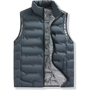 Doudoune sans Manche Hiver Homme, coloris bleu canard, vue de face sur fond blanc