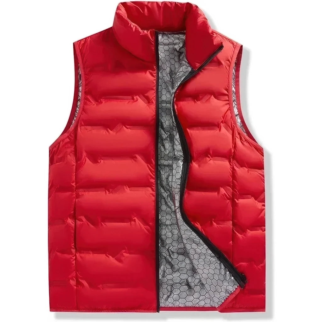 Doudoune sans Manche Hiver Homme, coloris rouge, vue de face sur fond blanc
