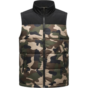 Doudoune sans manche homme 4XL, camouflage, empiecement noir