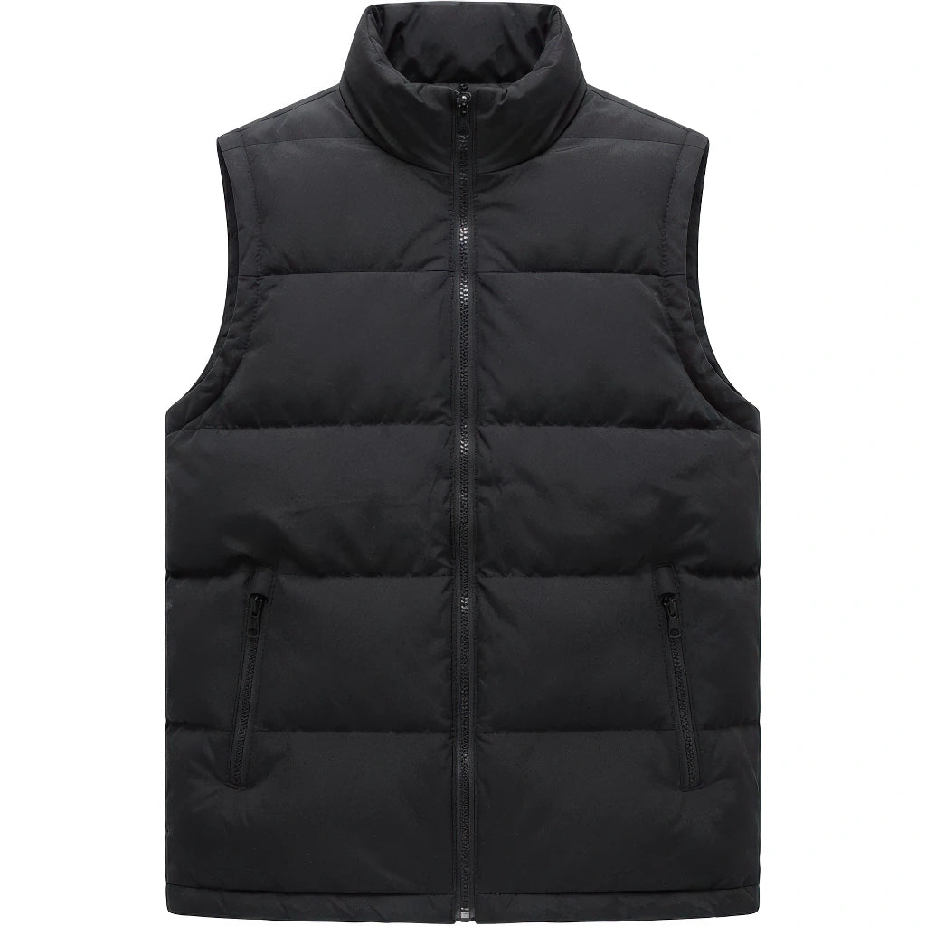 Doudoune sans manche homme 4XL, noir uni